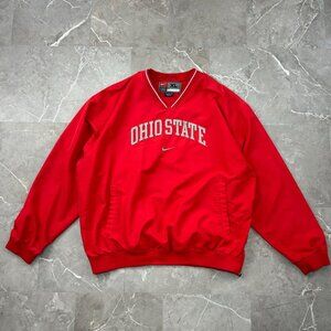 Vintage Nike Ohio State jacket Mens XL Buckeyes Pullover Windbreaker Coat Red